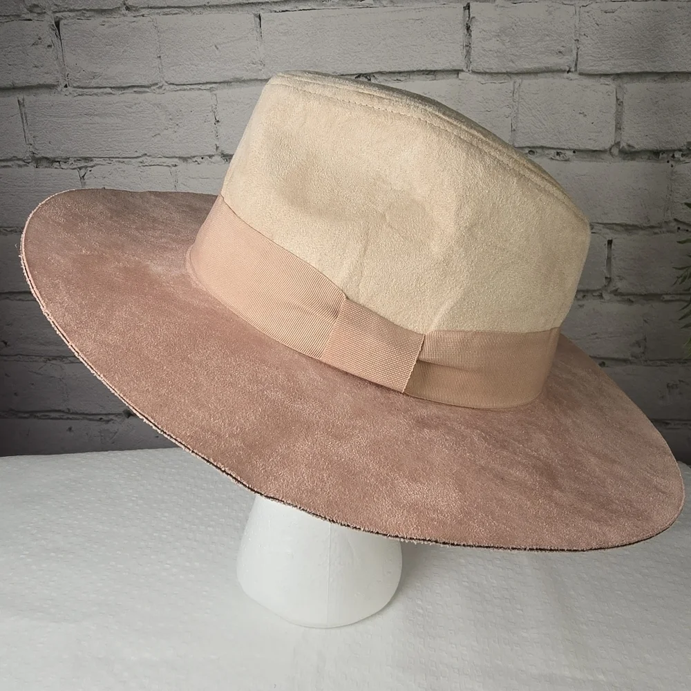 Luminary Suede Two Toned Pink Cowboy Style Hat Womens Nwt